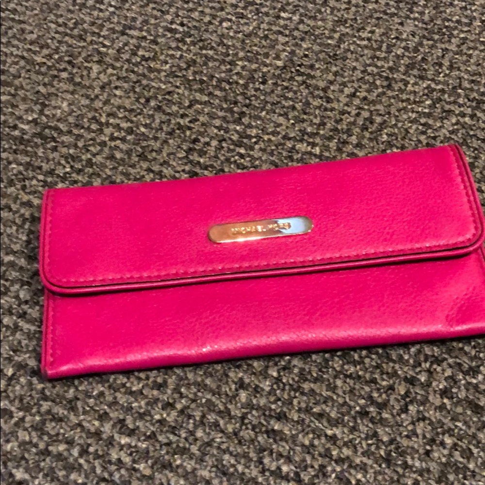 Leather pink wallet/clutch